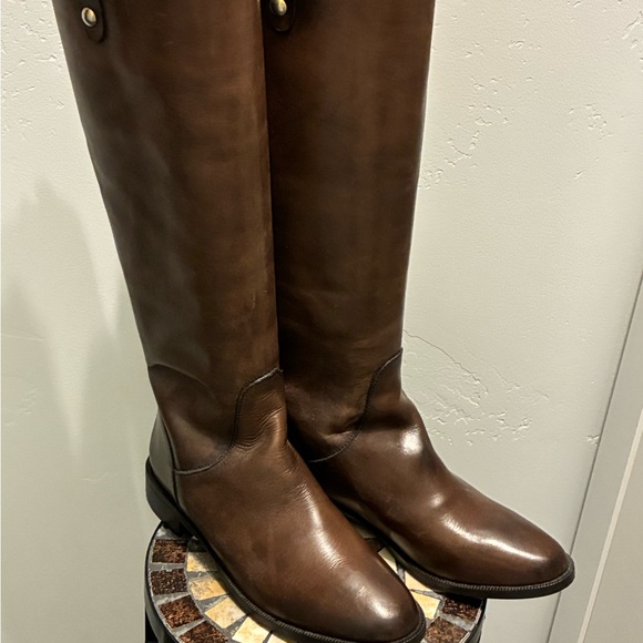 Shoes - Elegant Brown Leather Women's Heeled Boots from Florence, Italy